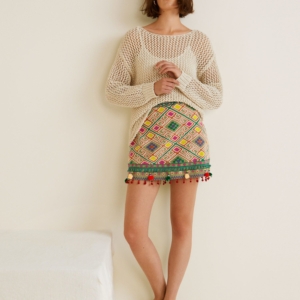 Bow polka-dot blouse